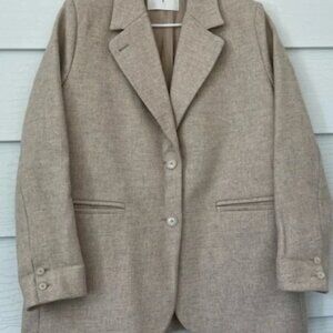 BA&SH Bibi Lady Jacket Womens Wool Beige Tan Blazer Size 3 / Large Jacket
